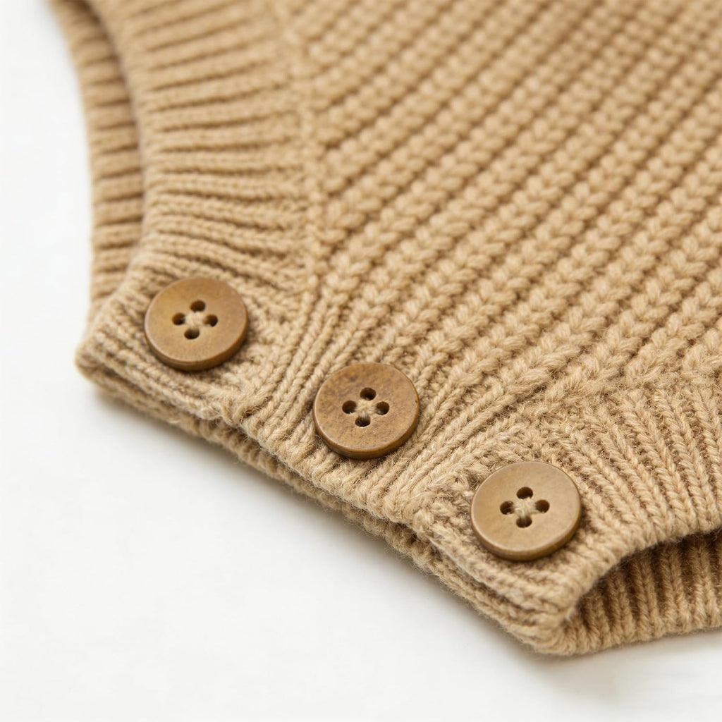 Baby 100% Cotton Knit Romper Winter Long Sleeve Bodysuit