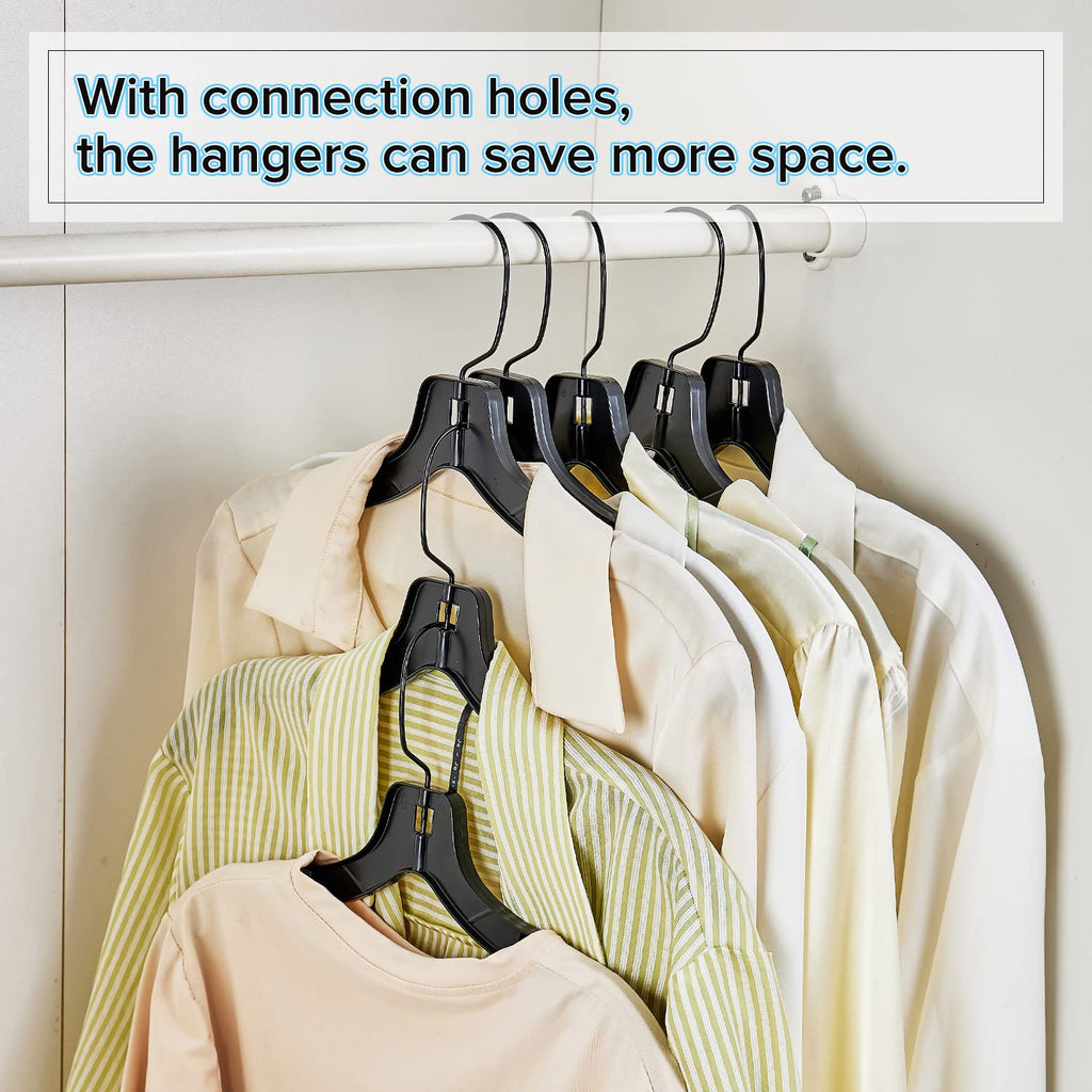 Plastic Hangers with 360 Swivel Metal Hook, Heavy Duty Clothes Hangers, Durable Closet Hangers for Shirt, Coat and