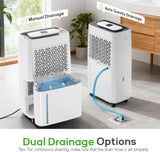 5500 Sq.Ft Dehumidifier for Basement with Drain Hose, Max 80 Pints/D (Standard 50Pint/D)