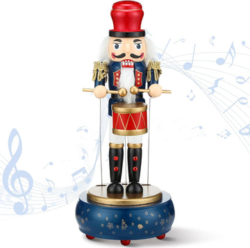 Nutcracker Music Box Wooden Nutcracker Soldier Toy, Retro Style