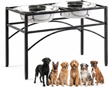Elevated Dog Bowls Raised Pet Feeder Cat Food Water Diner Stand Set