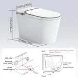 Smart Toilet, One Piece Bidet for Bathrooms, Modern Elongated Toilet with Warm Water, Dual Auto Flush