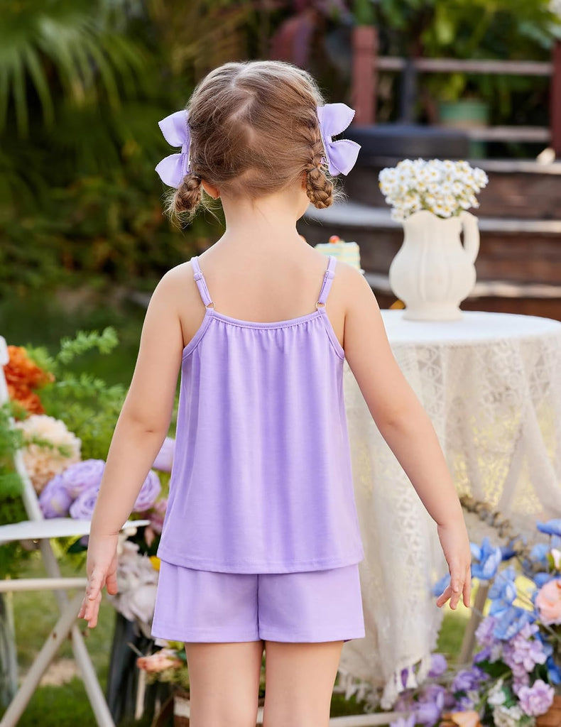 Toddler Kids Summer Clothes 2 Piece Tank Top and Shorts Set