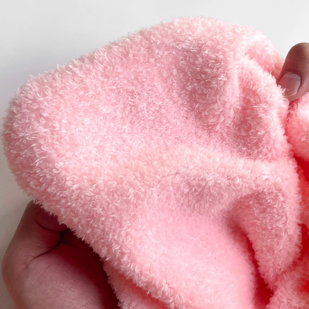 Pink Short Pile Faux Fur Plush Fabric, 63" Wide, 1 Yard