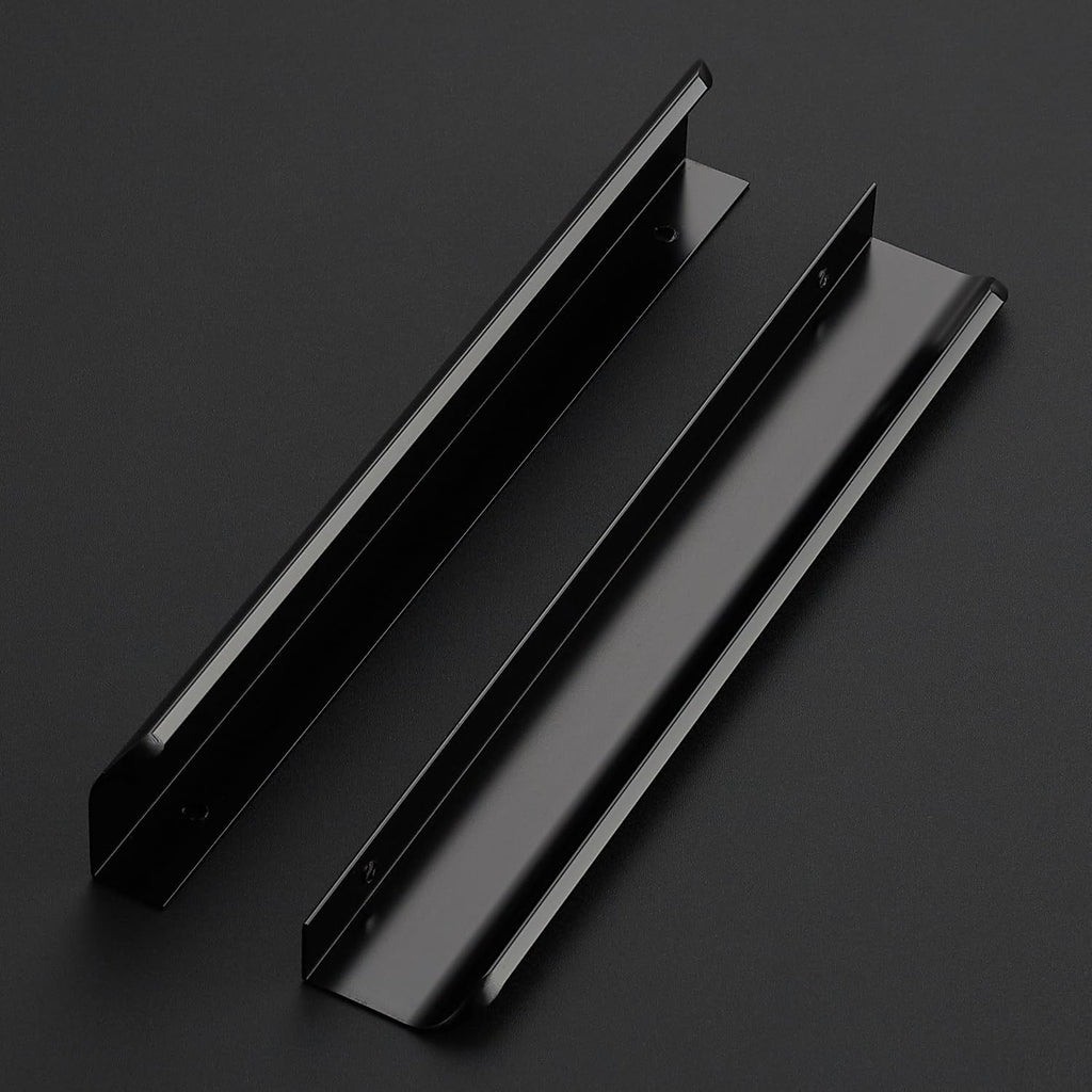 40 Pack Finger Pulls 204mm/8 Hole Center Black Cabinet Handle