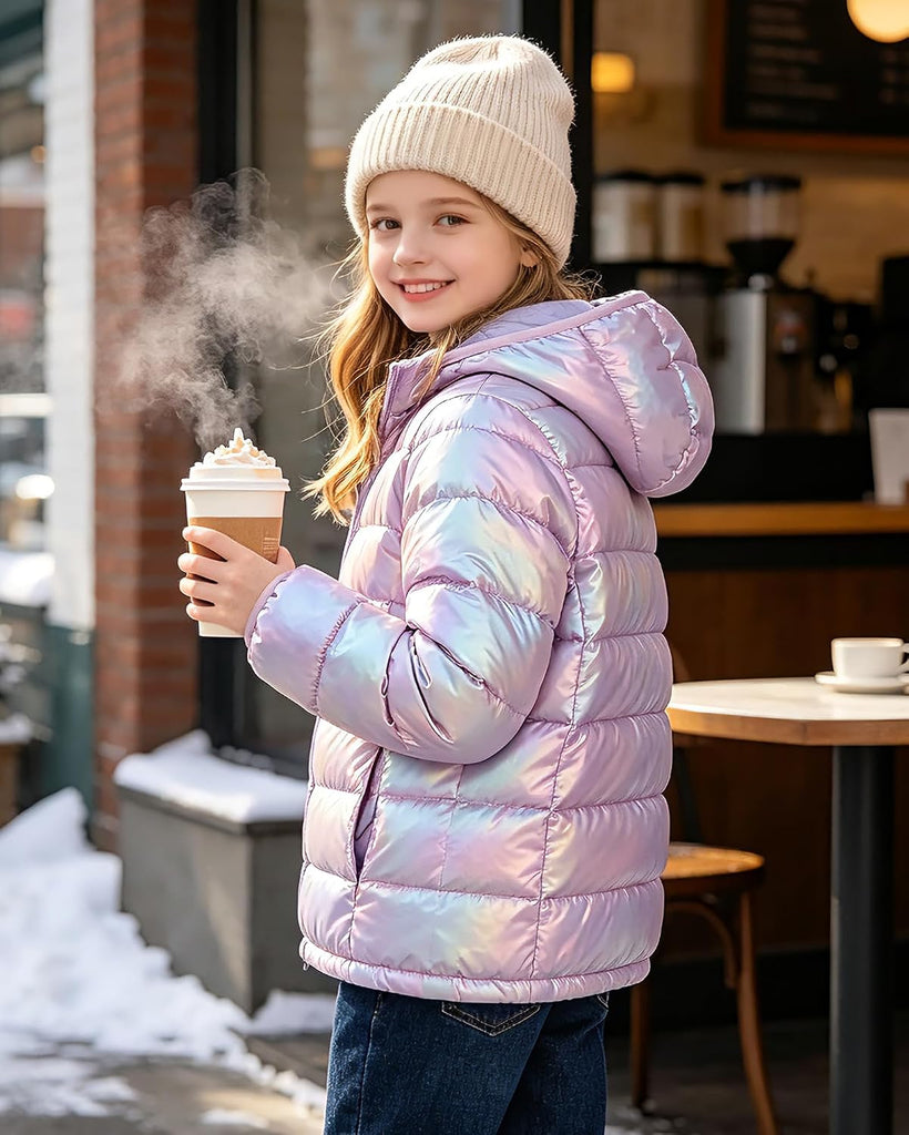 Girls Winter Coat Lightweight Hooded Puffer Jacket