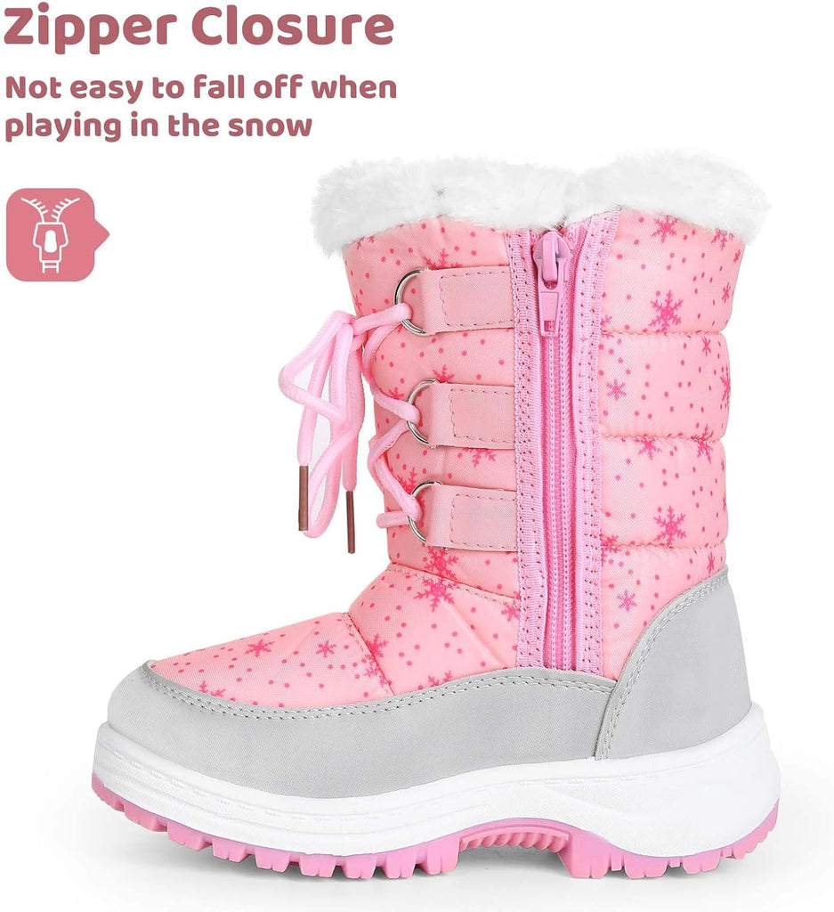 Kids Girls Insulated Fur Winter Warm Snow Boots Toddler/Little Kid