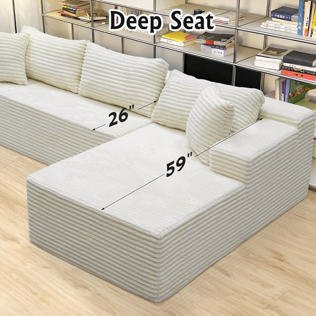 Boneless Couch Modular Sectional Sofa Cloud Corduroy Couch