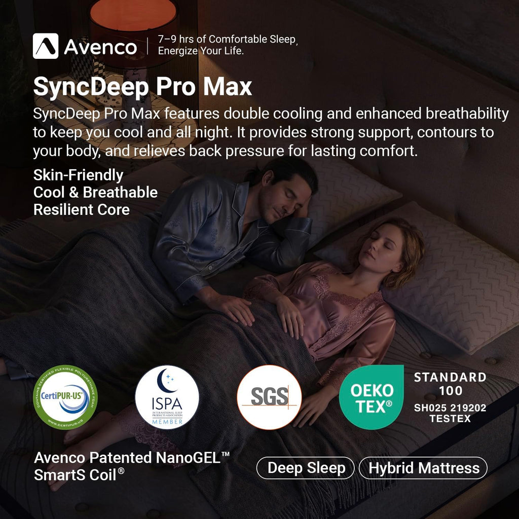 Queen Mattress 12 Inch, Luxury Hotel-Level Cooling Hybrid Mattress | Dual NanoGELTM Memory Foam with SmartS Coil for