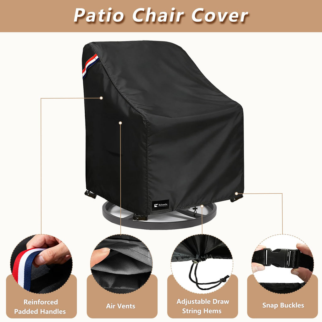 Outdoor Swivel Rocker Chair Cover 2 Pack, Waterproof Rocking Chair Covers, All-Weather Protection Outdoor Lawn Patio