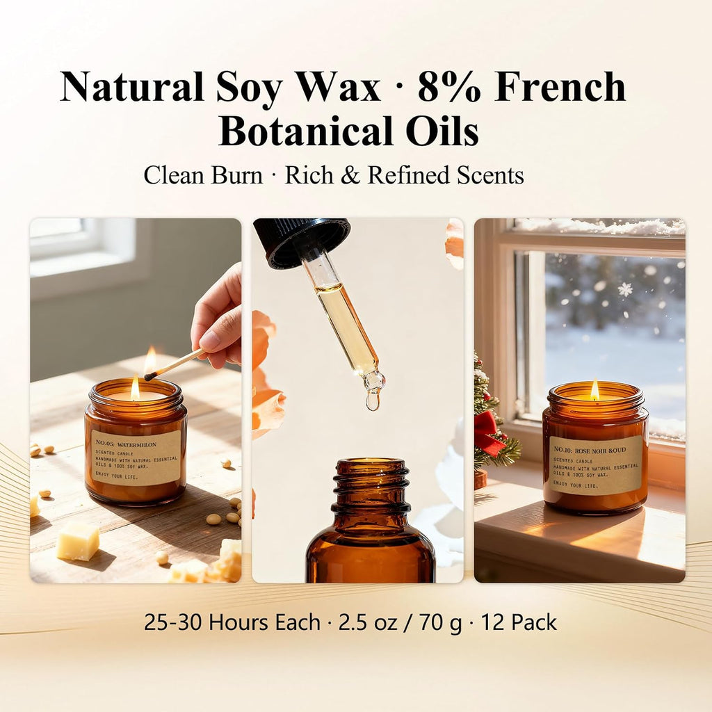 Scented Candles Gift Set,12 Pack Aromatherapy Candles Scented - Set of 12