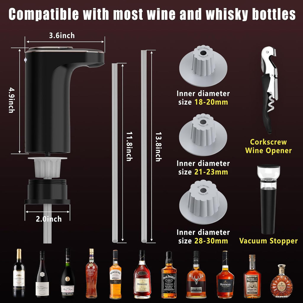 Electric Wine Aerator Upgraded Rechargeable Wine Dispenser & Decanter