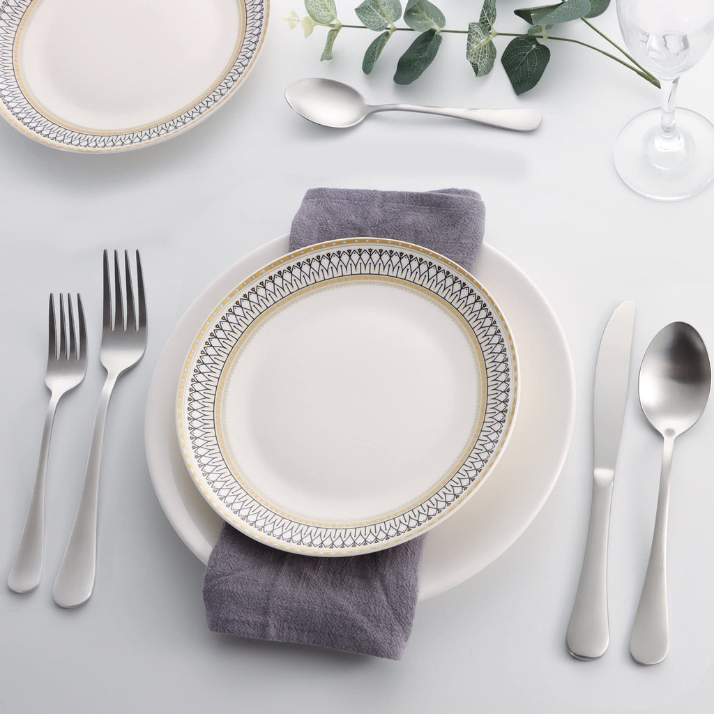 40 Piece Silverware Set, Flatware Cutlery Set for 8, Include Knife Fork Spoon, Fancy Satin Finish Eating Utensils