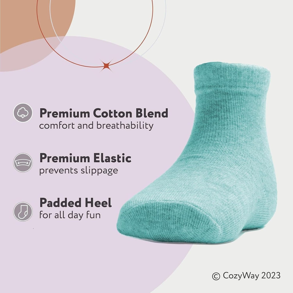 Baby & Toddler Socks Crew Comfy Cotton Socks For Girls and Boys Babies Soft & Breathable Infant - 12 Pack