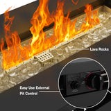 42 Inch Gas Fire Pit Table, 60,000 BTU Propane Pits for Outside with Steel Lid and Waterproof Cover, 2 in 1 Firepit Table Gatherings Parties on Patio - Image 5