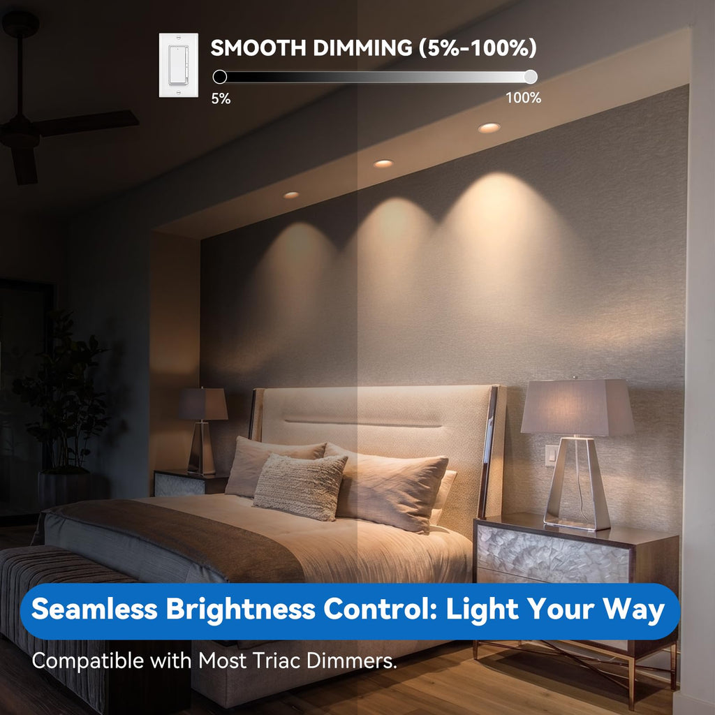 2 Inch Recessed Lights Anti-Glare COB Canless Spotlight, 6 Pack