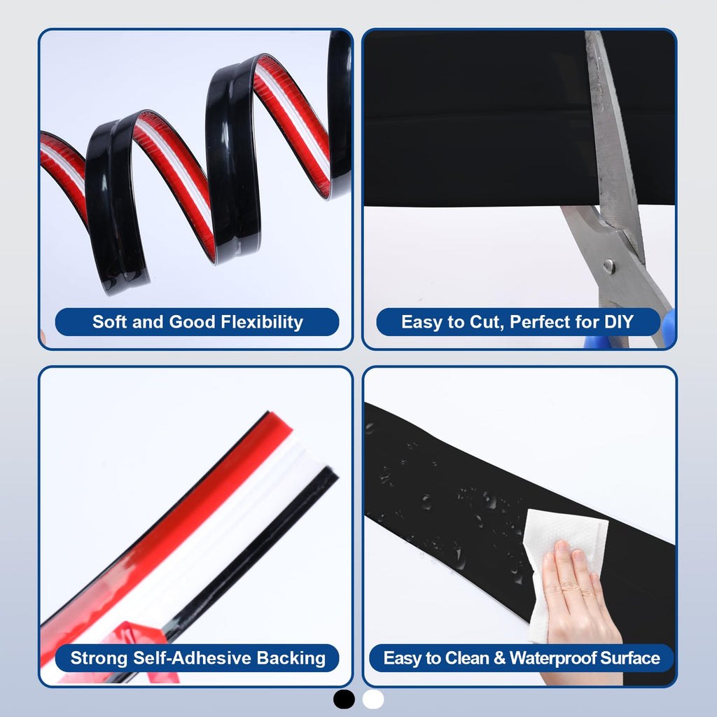 2.4 In x 42.7 FT Wall Corner Protector Moulding Trim Peel and Stick