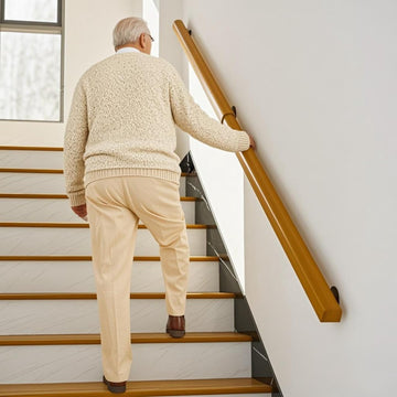 10FT Wooden Stair Railing Indoor, Wall Railings for Stairs, Hand Rails for Indoor Stairs, Non-Slip Stair Handrail
