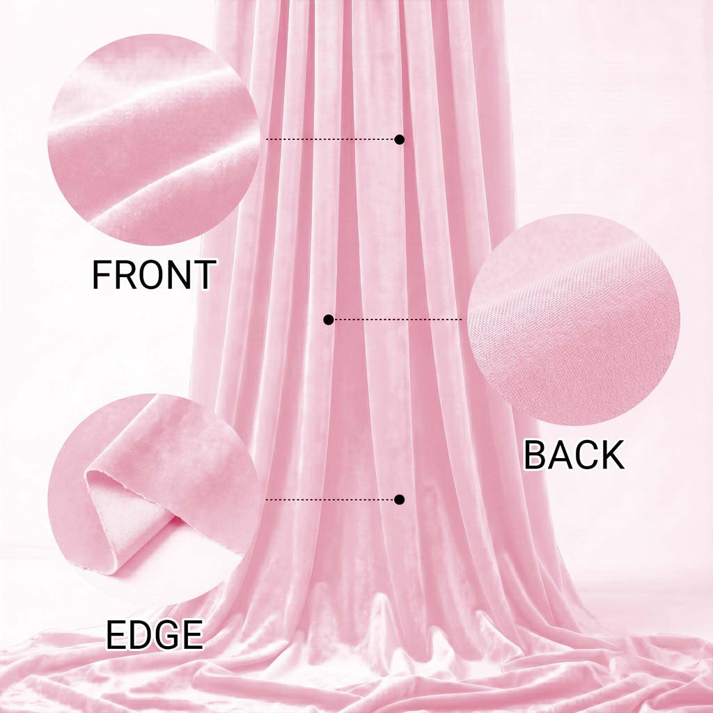 Stretch Velvet Fabric by the Yard Pink 60 Inch Wide 3 Yards