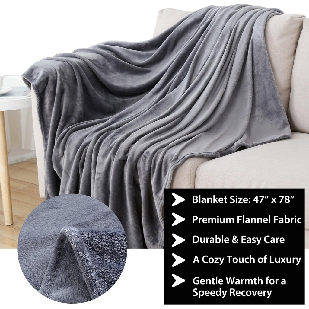 Get Well Soon Gifts for Men - Care Package with Plush Blanket, Mug, Socks, and so on - Get Well Basket for Men Dad