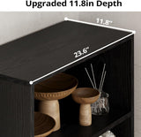 Industrial Bookshelves and Bookcases with Doors 11.8 in Depth Floor Standing 5 Shelf Display Storage Shelves Tall