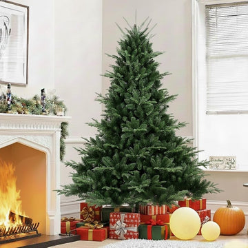 Artificial Christmas Tree, Premium Unlit Spruce Douglas Firs Christmas Tree with 2673 Branch Tips, Realistic Fake