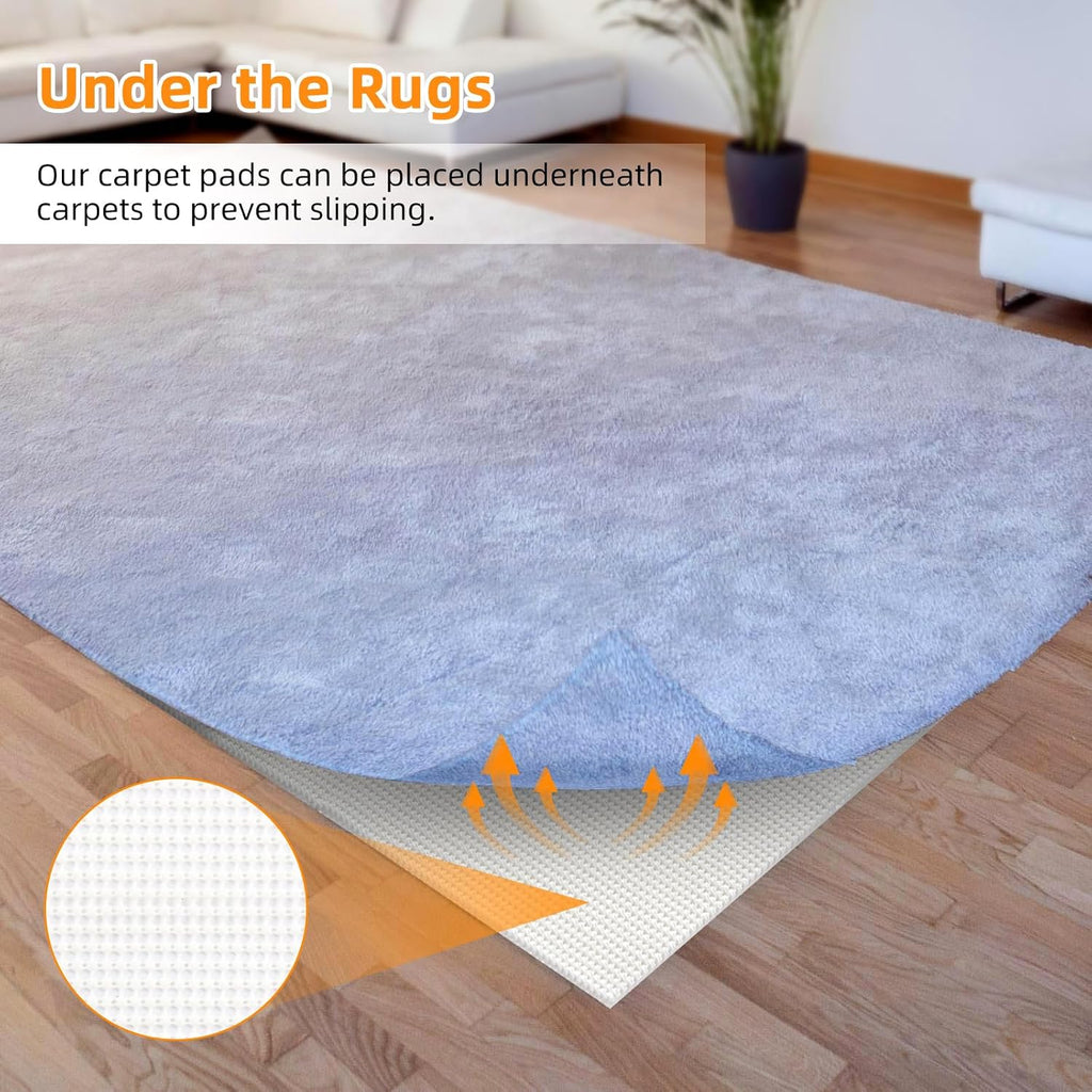 Non Slip Rug Pads Premium PVC Prevents Carpet Slippage Large Size Rug pad Easy Cut-to-Size Perfectly Fits Wood Floors - Set of 8