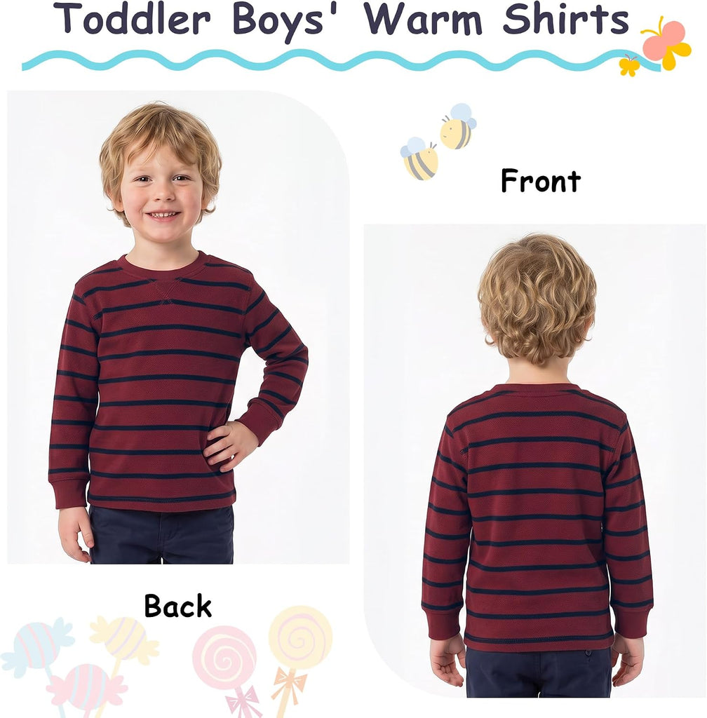4 Pack Boy and Toddlers Thermal Long-Sleeve Shirts Kid T-Shirts Top