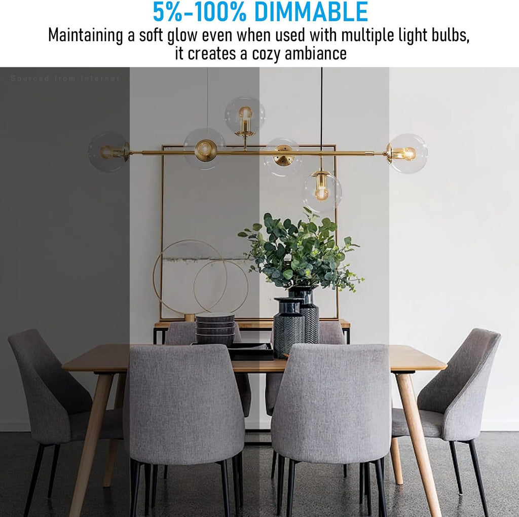 Dimmable G16.5 LED Light Bulbs, Clear Glass, 2700K