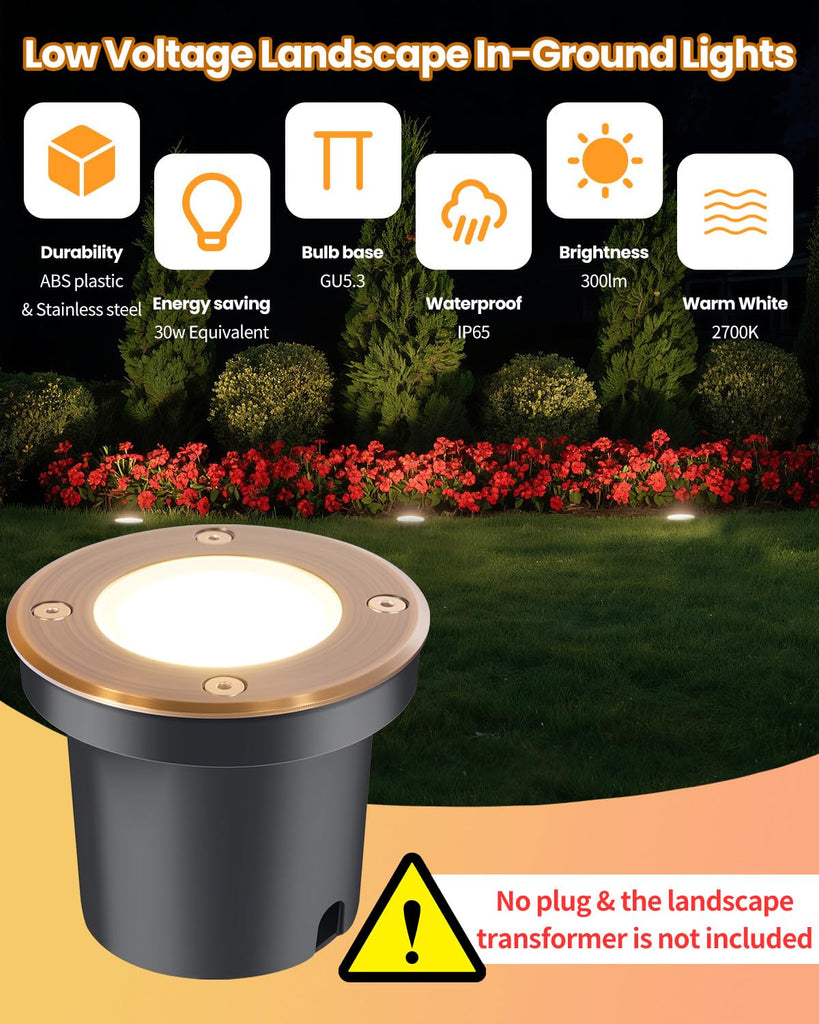 Landscape Well Lights 12V Low Voltage In-Ground Light 4W 1-Pack