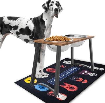 Elevated Dog Bowls for X-Large Dogs with Spill Proof Mat 2 X-Large 3000ML(13CUPS) Stainless Steel Dog Bowls, 16.5"