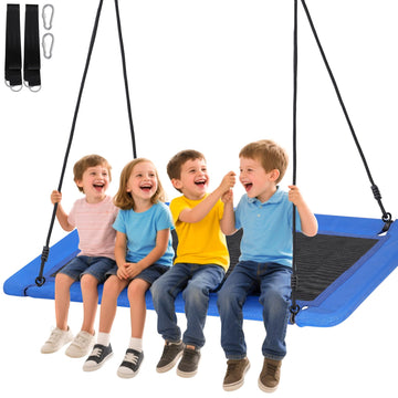 Giant 60" Platform Tree Swing for Kids and Adults, 700lbs Adjustable Hanging Straps Rectangle Outdoor Swing