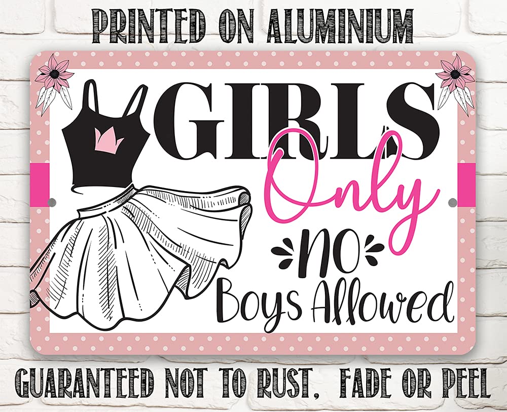 She Shed Sign - Girls Only - Metal Sign - Indoor/Outdoor Shed Art - She Shed Decor Gift, Funny Birthday Gifts for