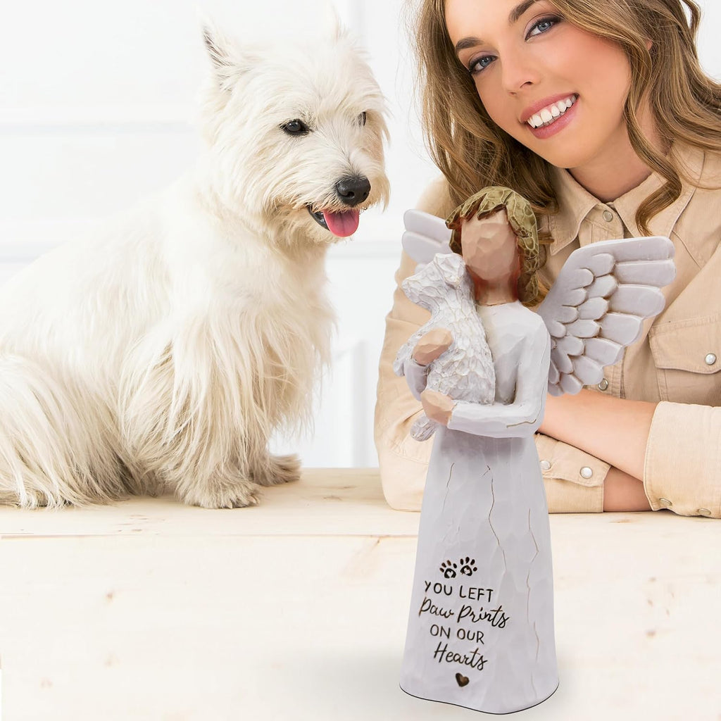 Dog Memorial Gifts for Loss of Dog Sympathy Gift Figurines White