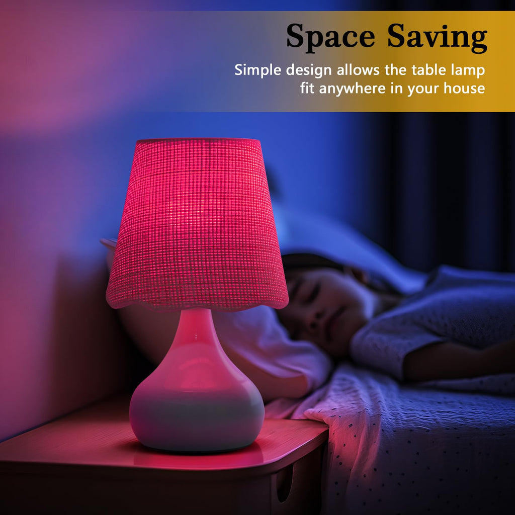Cordless Table Lamp Rechargeable, Light Blue Mini Cute Table Lamp for Nightstand, Battery Operated Small Table Lamp