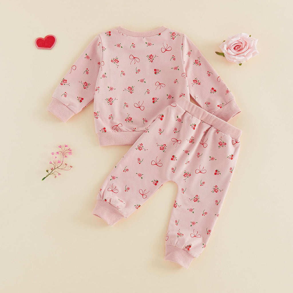 Toddler Baby Girl Clothes Cute Long Sleeve Sweatshirt Sweatpant Outfits Fall Winter Tops Pant Outfit Sweatsuit