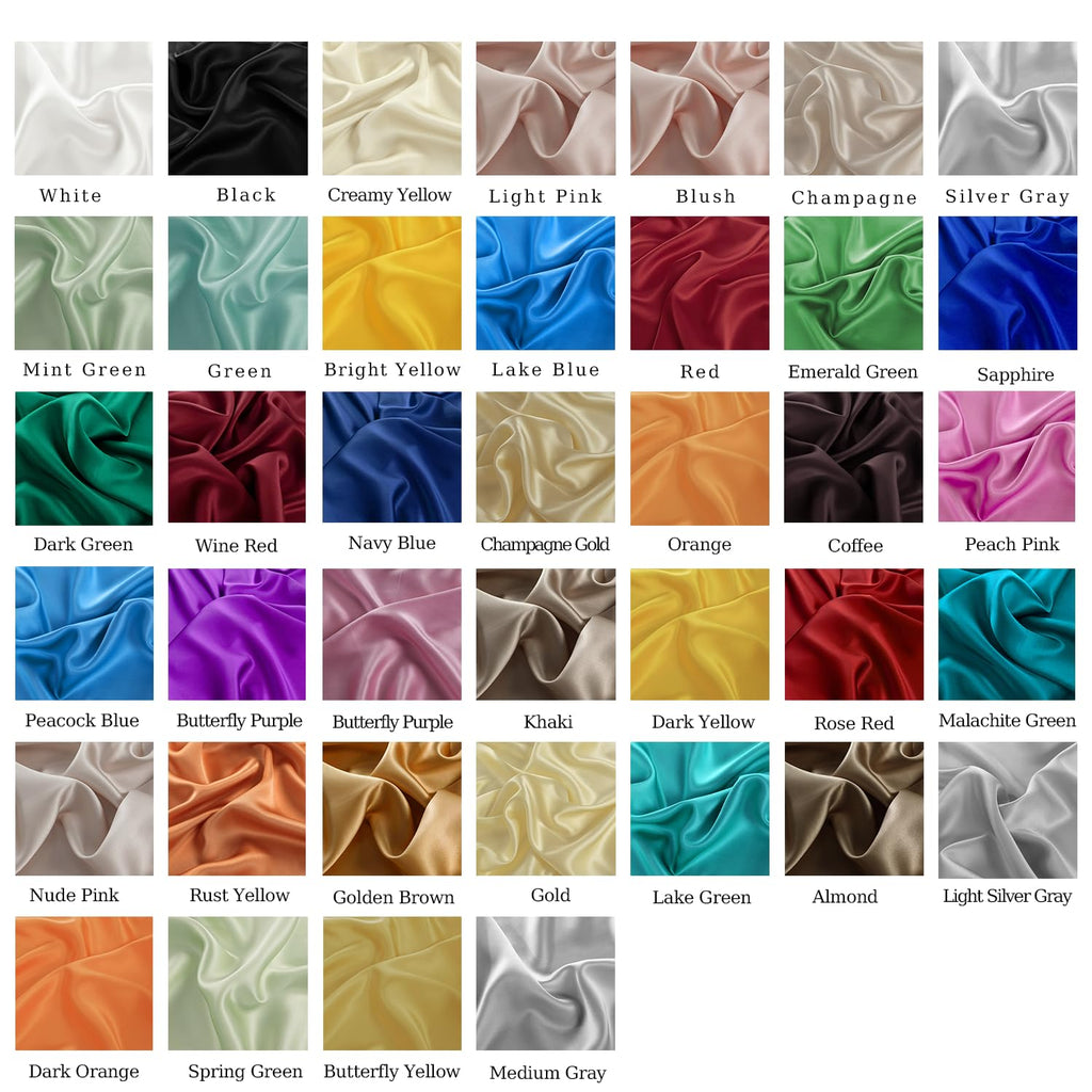 16 Momme 44"Width 100% Mulberry Silk Charmuse Fabric, White, 1 Yard