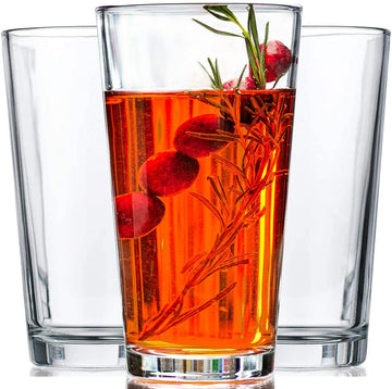 Drinking Glasses - Set of 10-16oz. Margarita Glass Cups - Dishwasher Safe Cocktail Clear Heavy Base Tall Beer