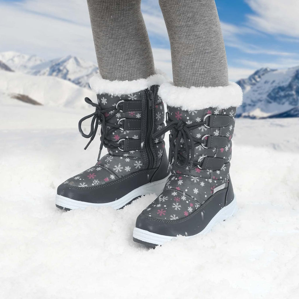 Kids Girls Insulated Fur Winter Warm Snow Boots Toddler/Little Kid