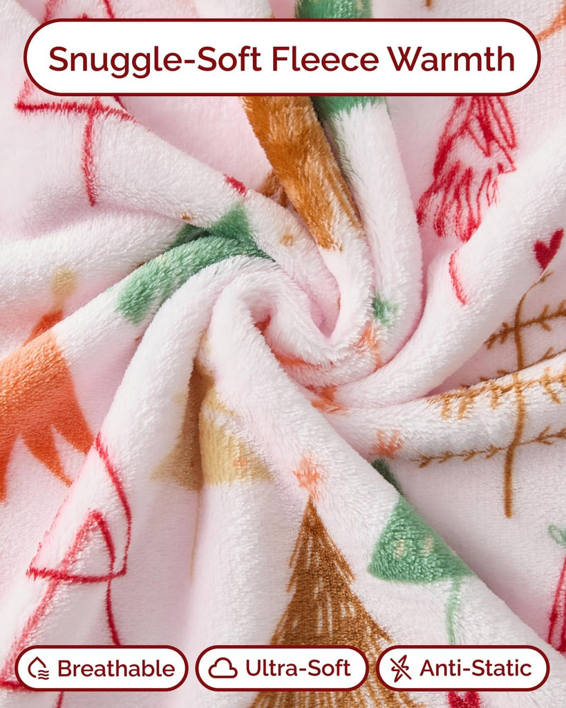 Christmas Fleece Blanket Throw - Flannel Throw - Christmas Tree 2, 50x60