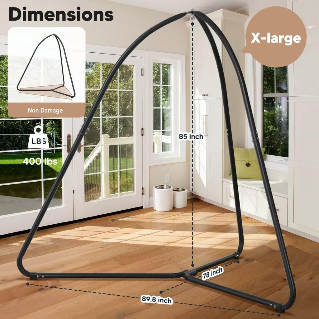 Tripod Hanging Chair Stand - 400lbs Capacity, Heavy Duty Steel, Rust Resistant, Stable Hammock Frame for Air Porch