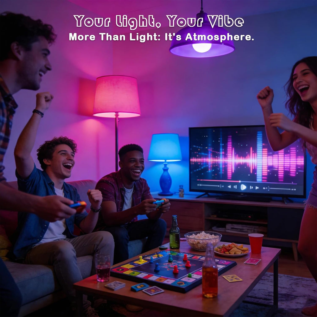 Color Changing Light Bulbs, 5W A19 RGB LED Light Bulbs with Remote Control & Memory Function - 16 Colors, 6500K