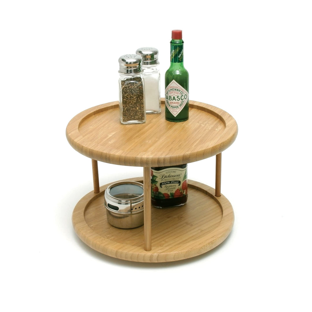 8302 Bamboo Wood 2-Tier 10" Kitchen Turntable