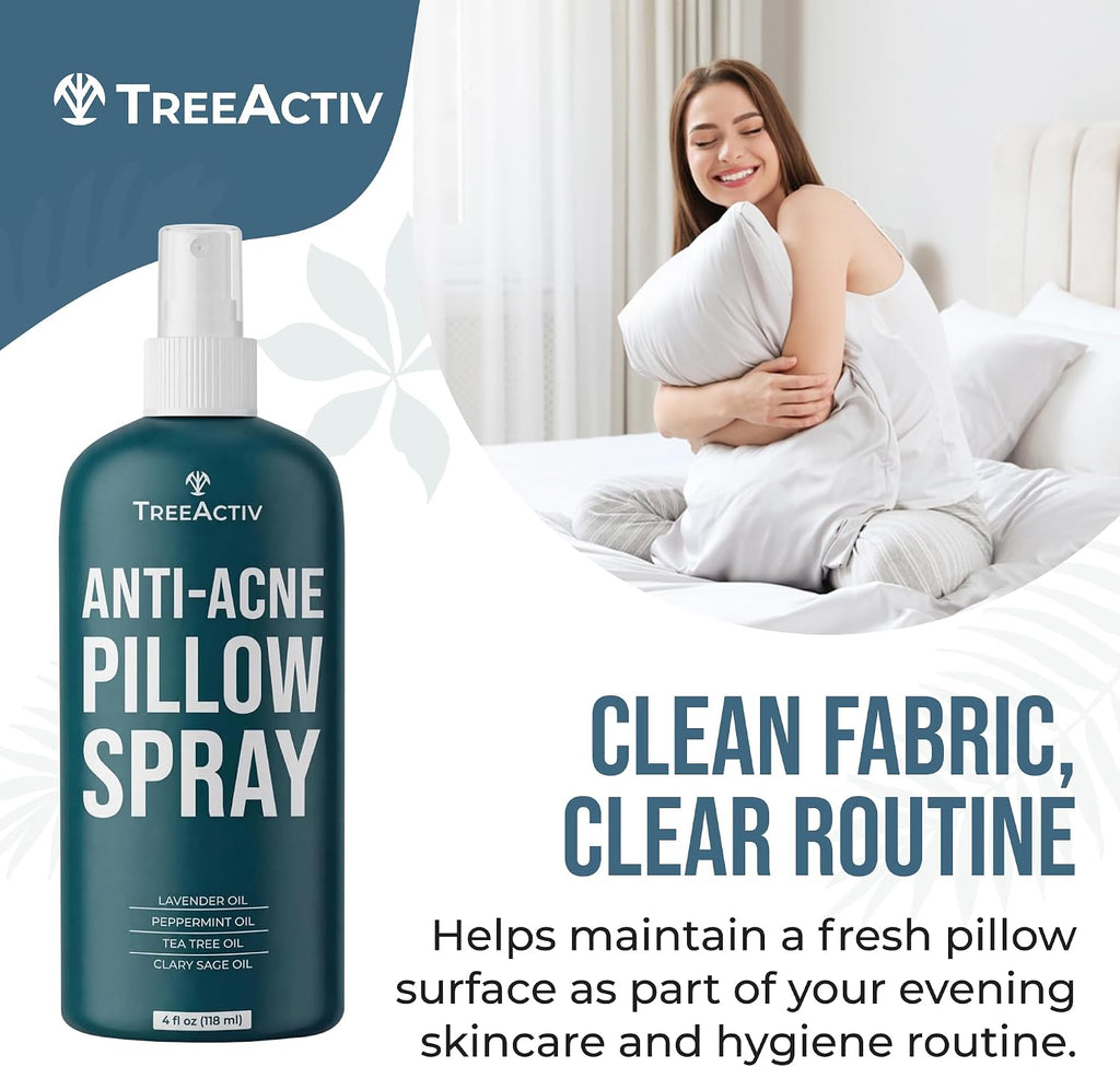 Anti-Acne Pillow Spray, 4 fl oz, Lavender Sleep Spray, Pure Essential Oil Air Freshener, Pillow Linen Spray - Set of 4