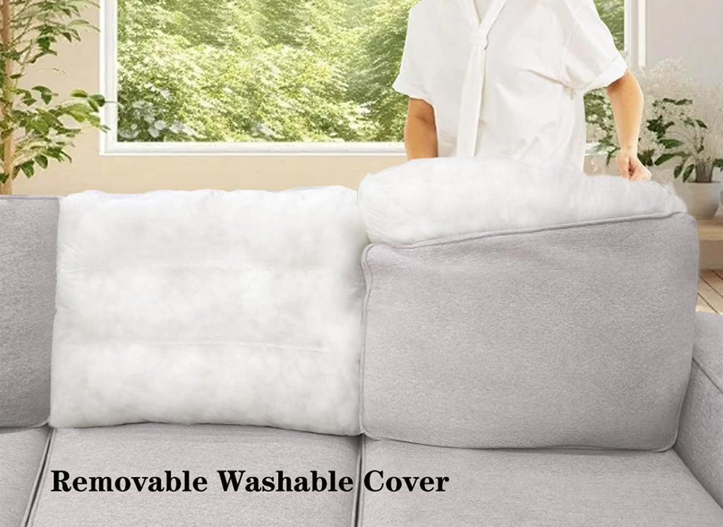 Oversized Modular Sectional Sofa, U/L‐Shaped Reversible Couch with Ottoman, Deep Seat Plush Polyester Sofa