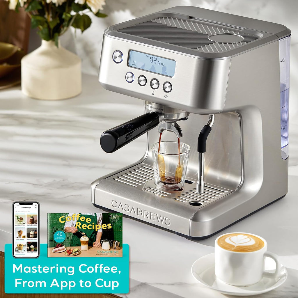 Ultra Espresso Machine, Barista Espresso Maker with Steam Wand | LCD Display, Custom Brew Temp, Latte & Cappuccino