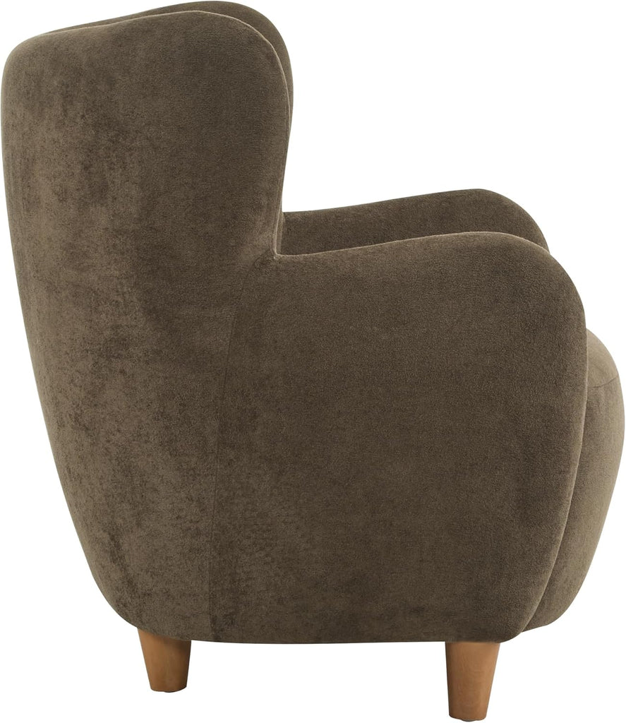 Auden Wingback Accent Chair, Fabric Club Chair, Velvet Upholstered Armchair, Curved Backrest Single Sofa, Soft