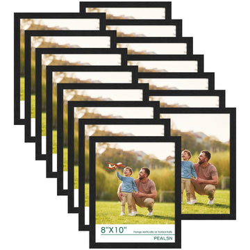 8x10 Picture Frame 15 Pack, Black With Polished Plexiglass