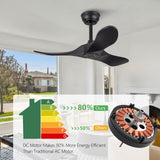 36 Inch Solid Wood Black Ceiling Fan with Remote,Ceiling Fan no Light,6 Speeds,Noiseless,Reversible DC Motor,Modern Ceiling Fans without Lights for Bedroom Farmhouse Kids Room A101-B0DFTD9F71