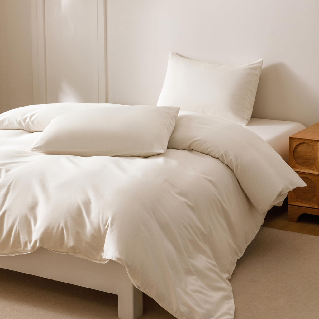 Egyptian Cotton Duvet Cover Set Twin/Twin XL, Ultra Soft and Breathable Comforter Cover with Zipper Closure, High